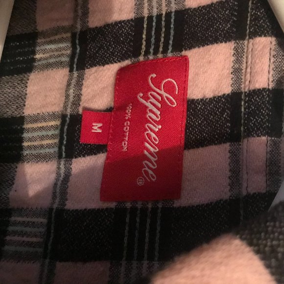 Supreme Pink & Black Flannel Shirt - Picture 2 of 3